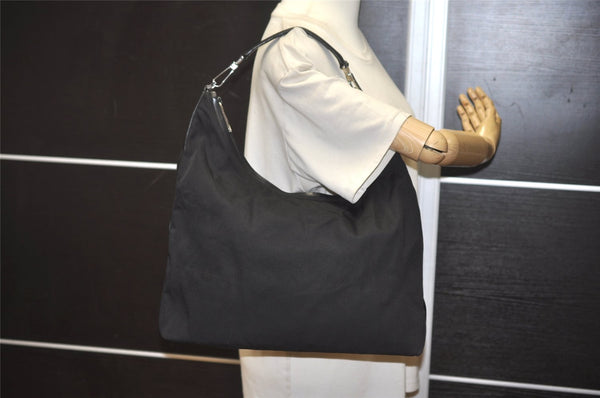 Authentic GUCCI Shoulder Hand Bag Purse Nylon Leather 0011955 Black 7826J