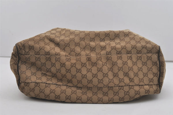 Authentic GUCCI Sukey Shoulder Tote Bag GG Canvas Leather 211943 Brown 7827I