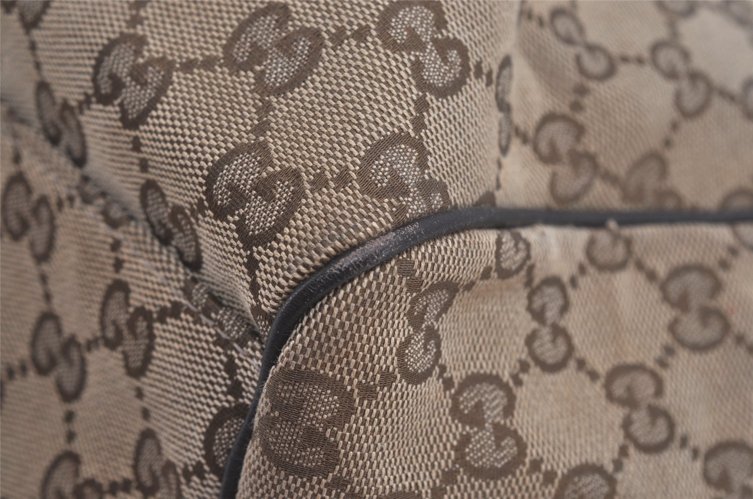 Authentic GUCCI Sukey Shoulder Tote Bag GG Canvas Leather 211943 Brown 7827I