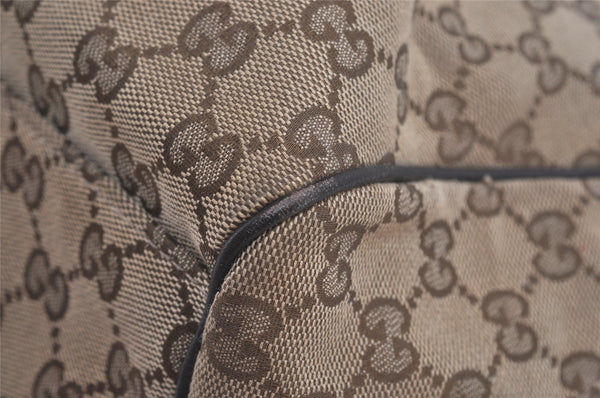 Authentic GUCCI Sukey Shoulder Tote Bag GG Canvas Leather 211943 Brown 7827I