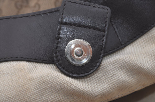 Authentic GUCCI Sukey Shoulder Tote Bag GG Canvas Leather 211943 Brown 7827I