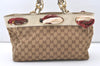 Authentic GUCCI Positano Scarf Tote Bag GG Canvas Leather 162879 Brown 7829J