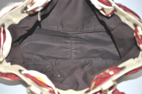 Authentic GUCCI Positano Scarf Tote Bag GG Canvas Leather 162879 Brown 7829J