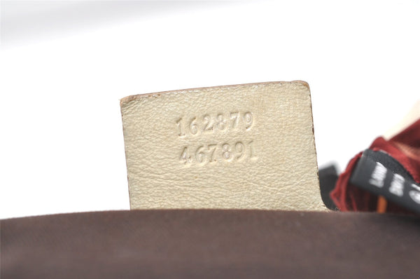 Authentic GUCCI Positano Scarf Tote Bag GG Canvas Leather 162879 Brown 7829J