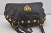 Authentic GUCCI Heart Crest Studs Shoulder Hand Bag Leather 209600 Black 7830I