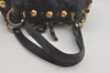 Authentic GUCCI Heart Crest Studs Shoulder Hand Bag Leather 209600 Black 7830I