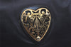 Authentic GUCCI Heart Crest Studs Shoulder Hand Bag Leather 209600 Black 7830I