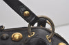 Authentic GUCCI Heart Crest Studs Shoulder Hand Bag Leather 209600 Black 7830I