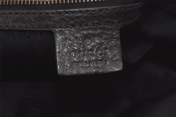 Authentic GUCCI Heart Crest Studs Shoulder Hand Bag Leather 209600 Black 7830I