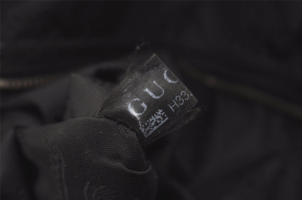 Authentic GUCCI Heart Crest Studs Shoulder Hand Bag Leather 209600 Black 7830I