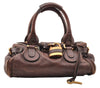 Authentic Chloe Vintage Paddington Leather Shoulder Hand Bag Brown 7831I