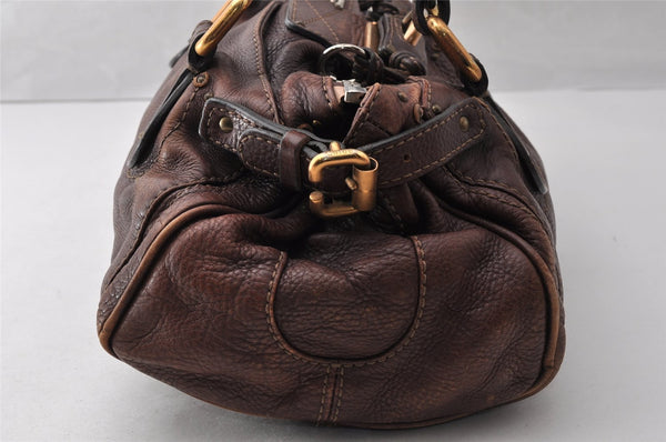 Authentic Chloe Vintage Paddington Leather Shoulder Hand Bag Brown 7831I