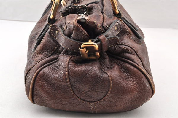 Authentic Chloe Vintage Paddington Leather Shoulder Hand Bag Brown 7831I