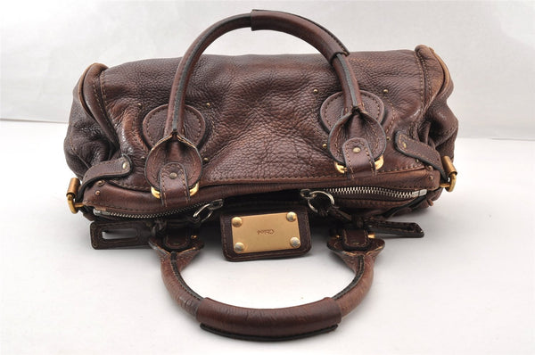 Authentic Chloe Vintage Paddington Leather Shoulder Hand Bag Brown 7831I