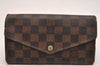 Authentic Louis Vuitton Damier Portefeuille Sarah Long Wallet N63209 LV 7835J