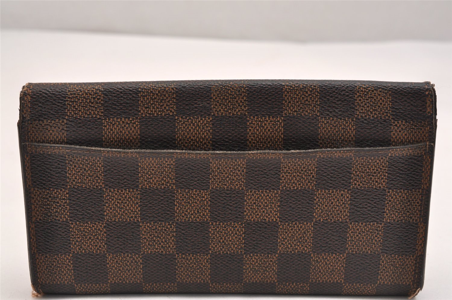 Authentic Louis Vuitton Damier Portefeuille Sarah Long Wallet N63209 LV 7835J