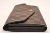 Authentic Louis Vuitton Damier Portefeuille Sarah Long Wallet N63209 LV 7835J