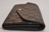 Authentic Louis Vuitton Damier Portefeuille Sarah Long Wallet N63209 LV 7835J