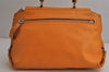 Authentic Salvatore Ferragamo Sophia Gancini 2Way Hand Bag Leather Orange 7837J