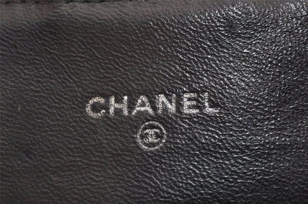 Authentic CHANEL Calf Skin Matelasse Vintage Bifold Wallet Purse Black CC 7838I