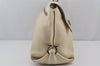 Authentic Salvatore Ferragamo Gancini Leather 2Way Shoulder Hand Bag White 7838J