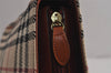 Authentic BURBERRY Nova Check Shoulder Hand Bag Tweed Leather Beige 7839J