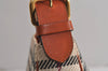 Authentic BURBERRY Nova Check Shoulder Hand Bag Tweed Leather Beige 7839J