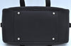 Authentic BURBERRY Vintage Nova Check Canvas Leather Hand Boston Bag Black 7840H