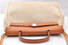 Authentic HERMES Her Bag PM & PM 2Way Shoulder Hand Bag White Black 7840I