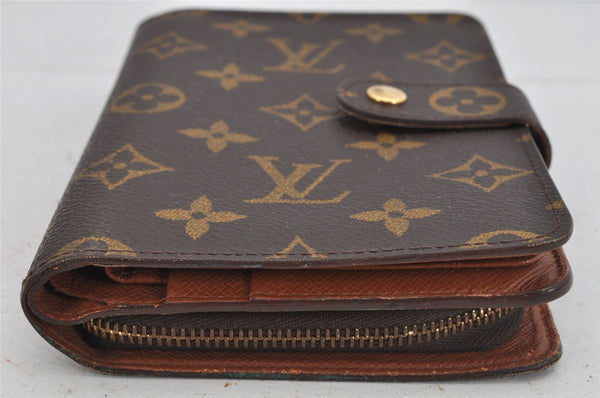 Authentic Louis Vuitton Monogram Porte Papier Zip Bifold Wallet M61207 LV 7842J