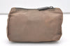 Authentic PRADA Vintage Nylon Tessuto Leather Pouch Purse Brown 7843J