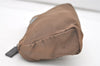 Authentic PRADA Vintage Nylon Tessuto Leather Pouch Purse Brown 7843J