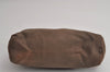 Authentic PRADA Vintage Nylon Tessuto Leather Pouch Purse Brown 7843J