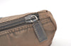 Authentic PRADA Vintage Nylon Tessuto Leather Pouch Purse Brown 7843J