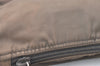 Authentic PRADA Vintage Nylon Tessuto Leather Pouch Purse Brown 7843J