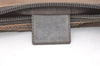 Authentic PRADA Vintage Nylon Tessuto Leather Pouch Purse Brown 7843J