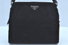 Authentic PRADA Tessuto Chic Nylon Leather Hand Bag Purse B11091 Black 7844H