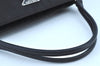 Authentic PRADA Tessuto Chic Nylon Leather Hand Bag Purse B11091 Black 7844H