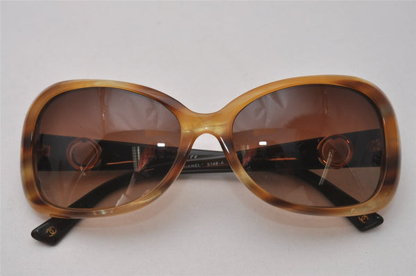 Authentic CHANEL Sunglasses CC Logos CoCo Mark 5148-A Plastic Brown 7844I