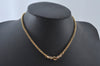 Authentic Christian Dior Gold Tone Chain Rhinestone Pendant Necklace CD 7845J