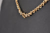 Authentic Christian Dior Gold Tone Chain Rhinestone Pendant Necklace CD 7845J