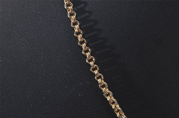 Authentic Christian Dior Gold Tone Chain Rhinestone Pendant Necklace CD 7845J