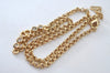 Authentic Christian Dior Gold Tone Chain Rhinestone Pendant Necklace CD 7845J