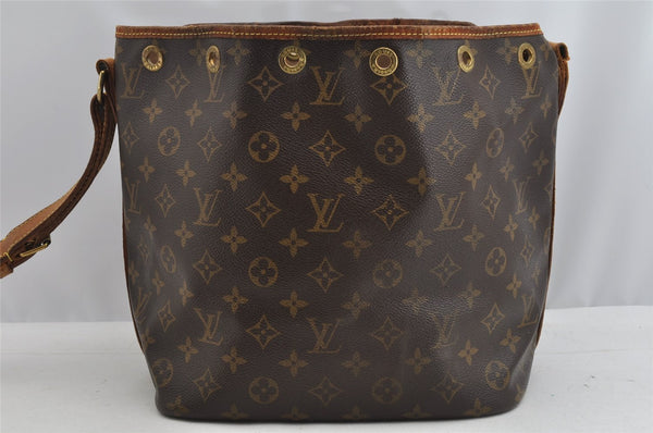 Authentic Louis Vuitton Monogram Petit Noe M42226 Drawstring Bag Junk 7846I