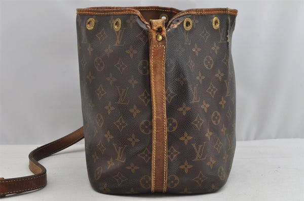 Authentic Louis Vuitton Monogram Petit Noe M42226 Drawstring Bag Junk 7846I