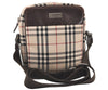 Authentic BURBERRY Nova Check Shoulder Cross Body Bag Nylon Leather Beige 7847J