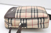 Authentic BURBERRY Nova Check Shoulder Cross Body Bag Nylon Leather Beige 7847J