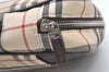 Authentic BURBERRY Nova Check Shoulder Cross Body Bag Nylon Leather Beige 7847J