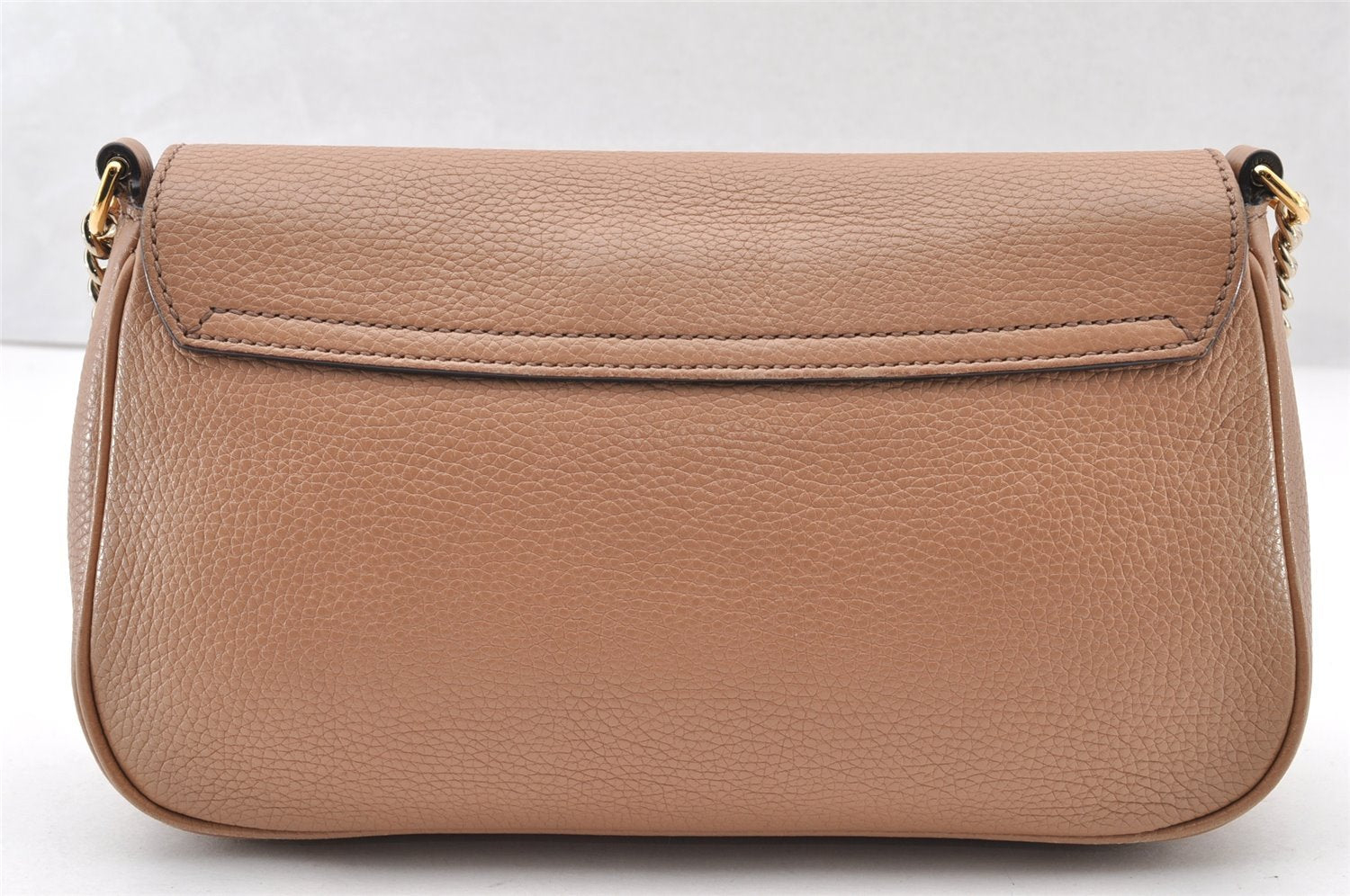 Authentic GUCCI SOHO Chain Shoulder Cross Body Bag Leather 536224 Beige 7849I