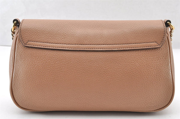 Authentic GUCCI SOHO Chain Shoulder Cross Body Bag Leather 536224 Beige 7849I